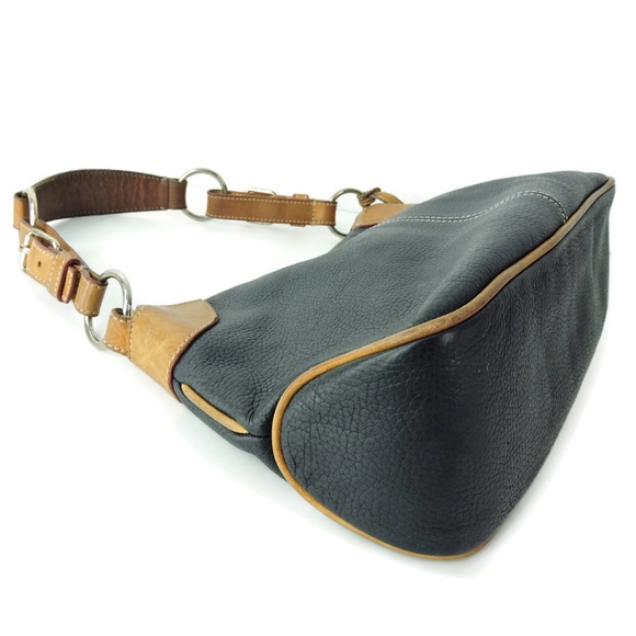 Dooney & Bourke Black Pebbled Leather Brown Hobo bag - Picture 4 of 8